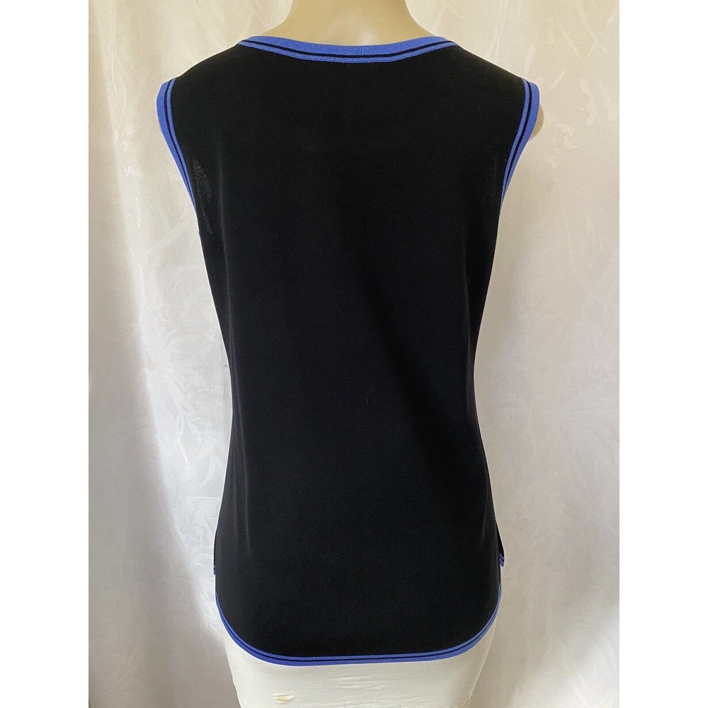 Exclusively Misook Tank Top Blouse Shirt Sleeveless Scoop Neck Black Kni… - Picture 2 of 5